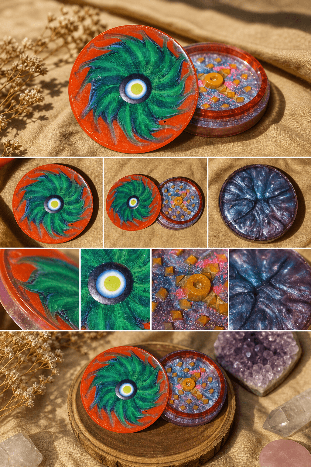Grinder Phosphorescent en Résine – Broyeur Artisanal Unique 2026 – Image 3
