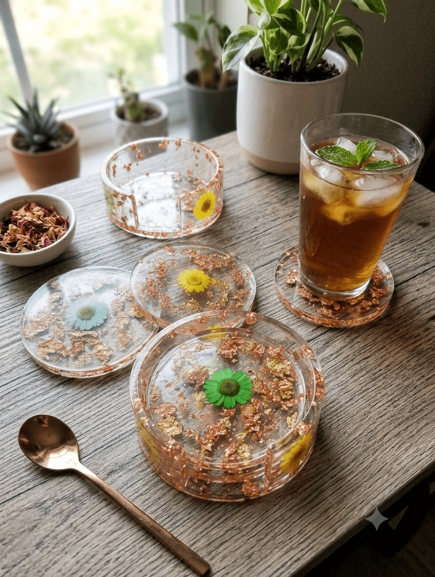 dessous de verre en résine